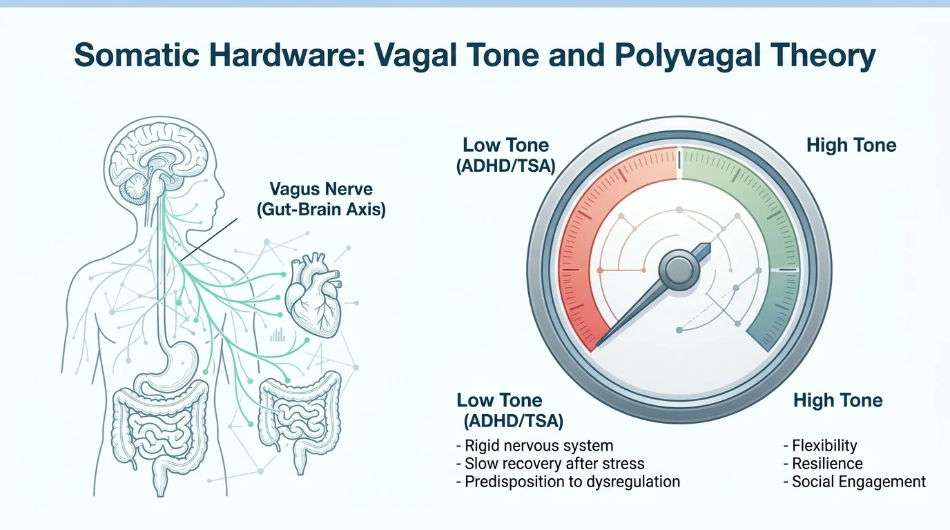 Somatic hardware - vagal tone and polyvagal theory with vagus nerve illustration