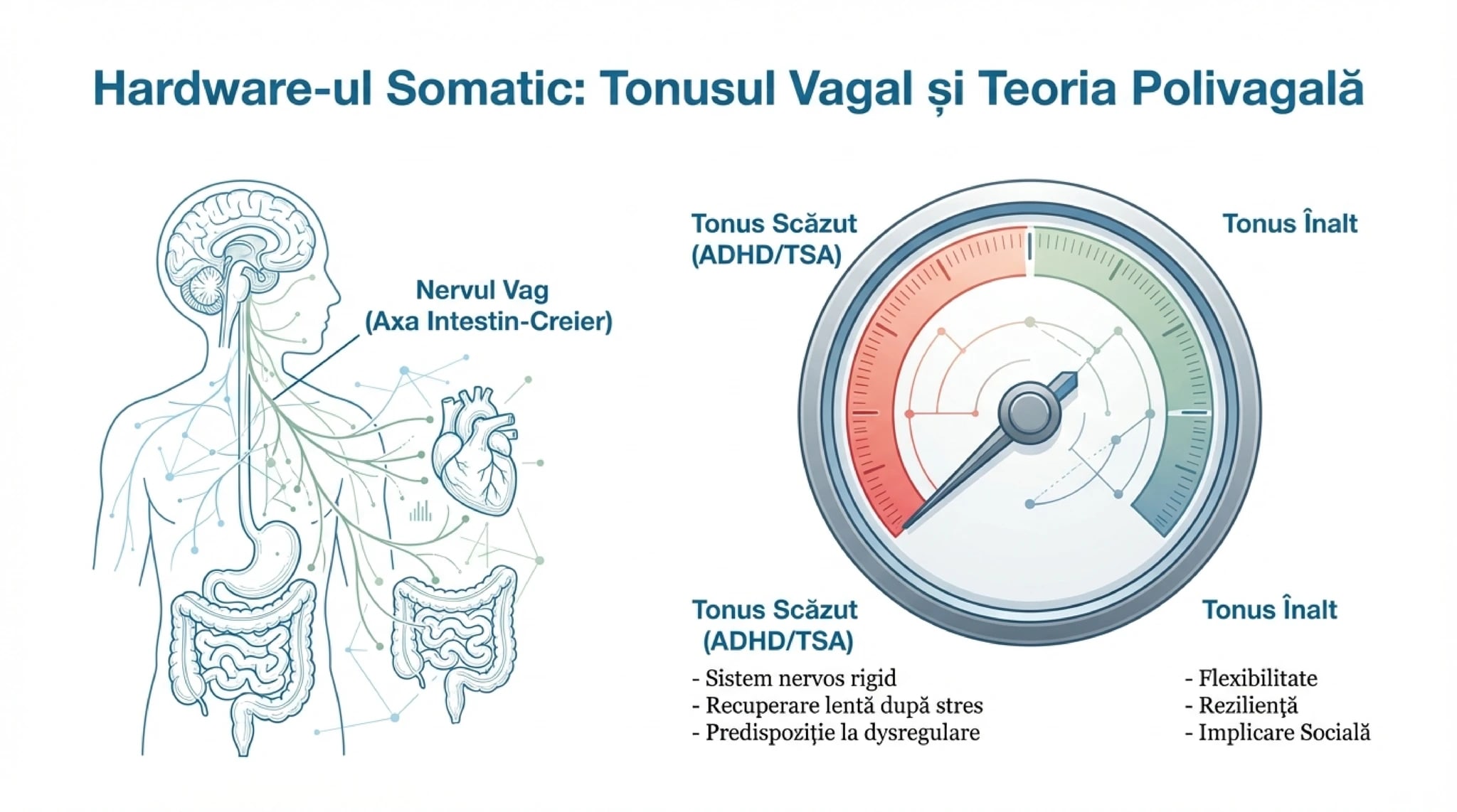 Hardware-ul somatic - tonusul vagal si teoria polivagala cu ilustrarea nervului vag