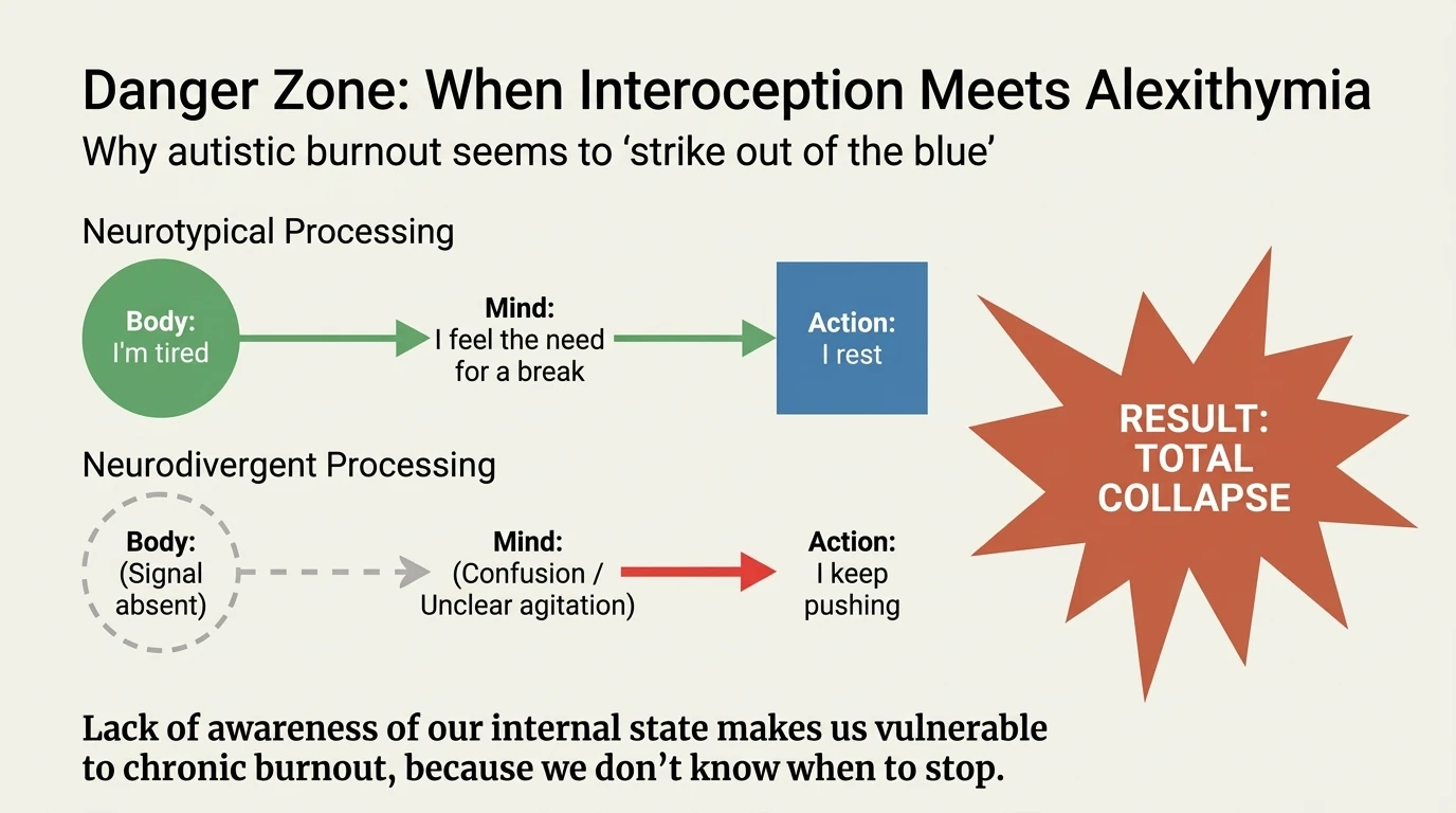 Danger zone where interoception meets alexithymia - neurotypical versus neurodivergent processing contrast