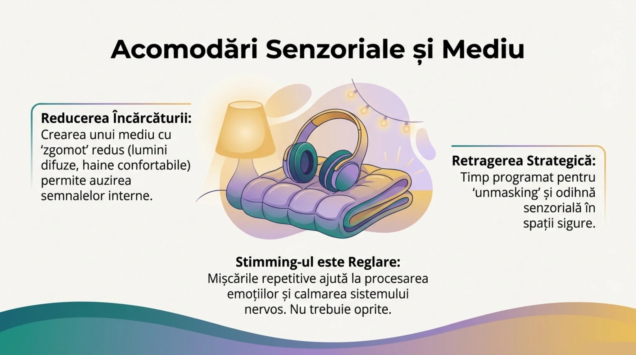 Acomodari senzoriale si de mediu - strategii concrete de control senzorial acasa si la munca