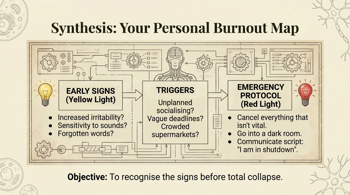 Your personal burnout map - synthesis with early warnings progression and intervention points