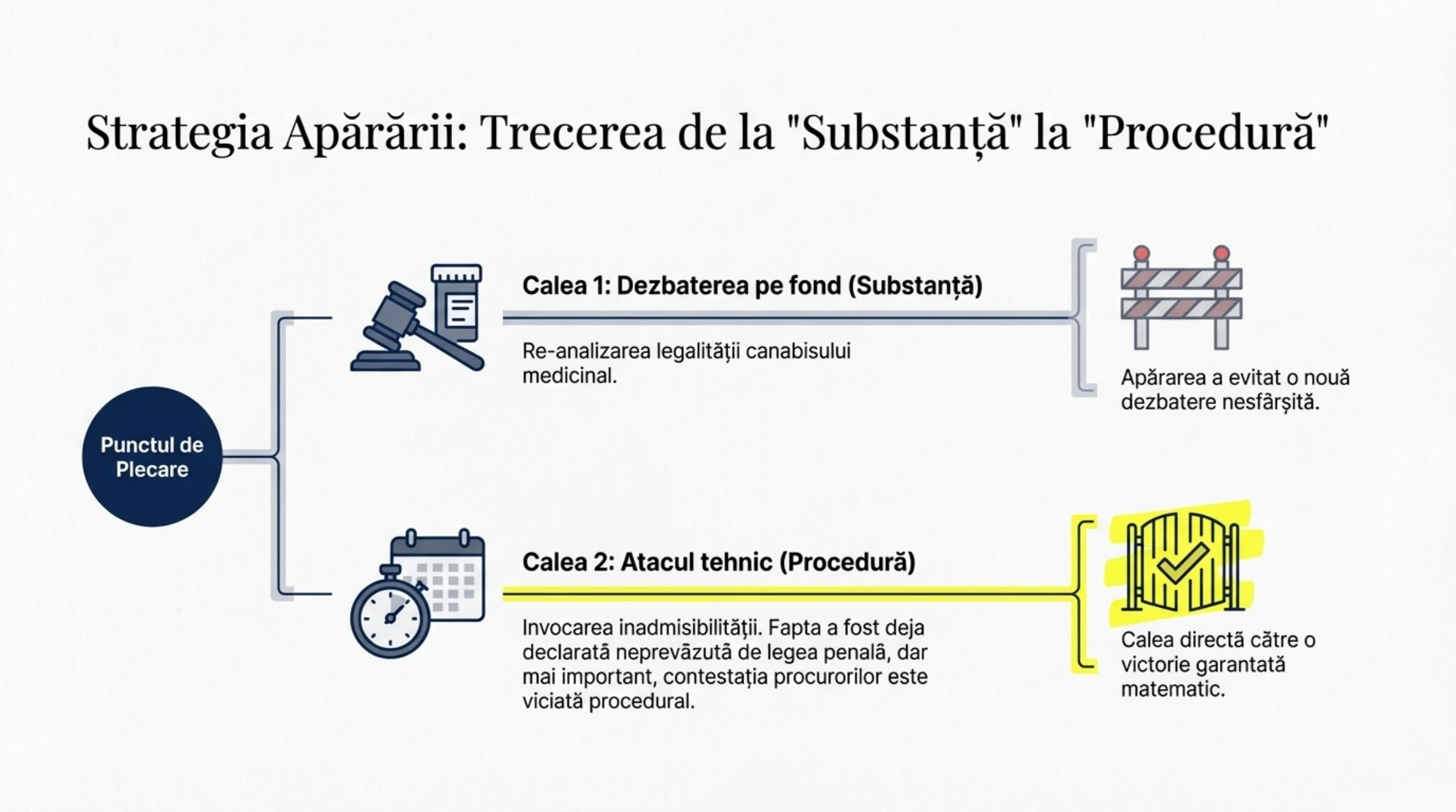 Strategia Apararii — Substanta vs Procedura