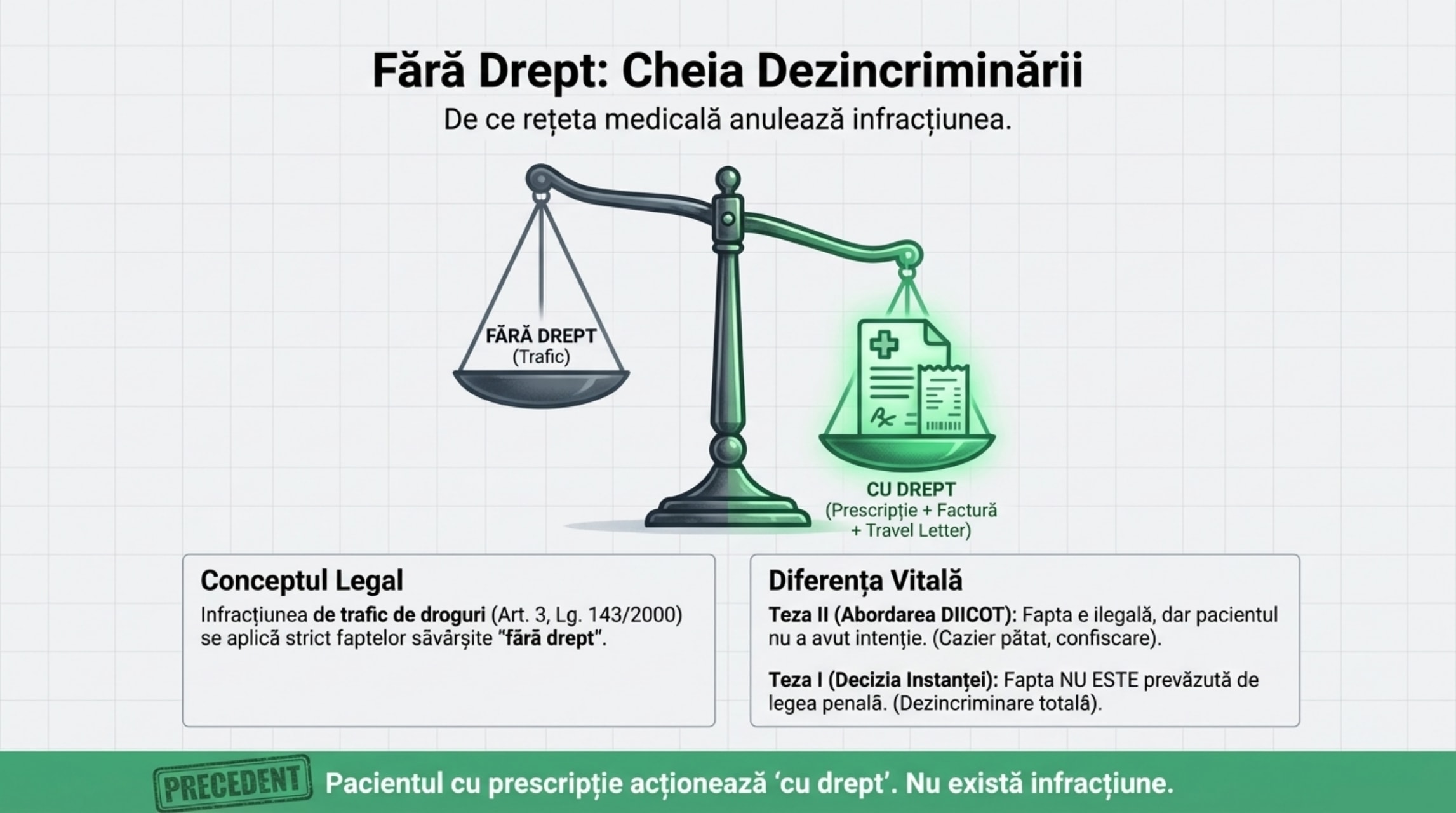 Fără Drept: Cheia Dezincriminării — De ce rețeta medicală anulează infracțiunea