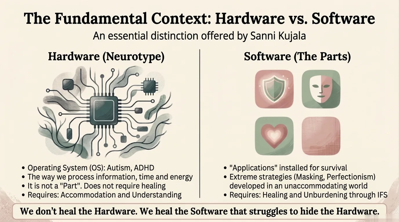 IFS The Fundamental Context: Hardware vs Software — We don't heal the Hardware. We heal the Software that struggles to hide the Hardware