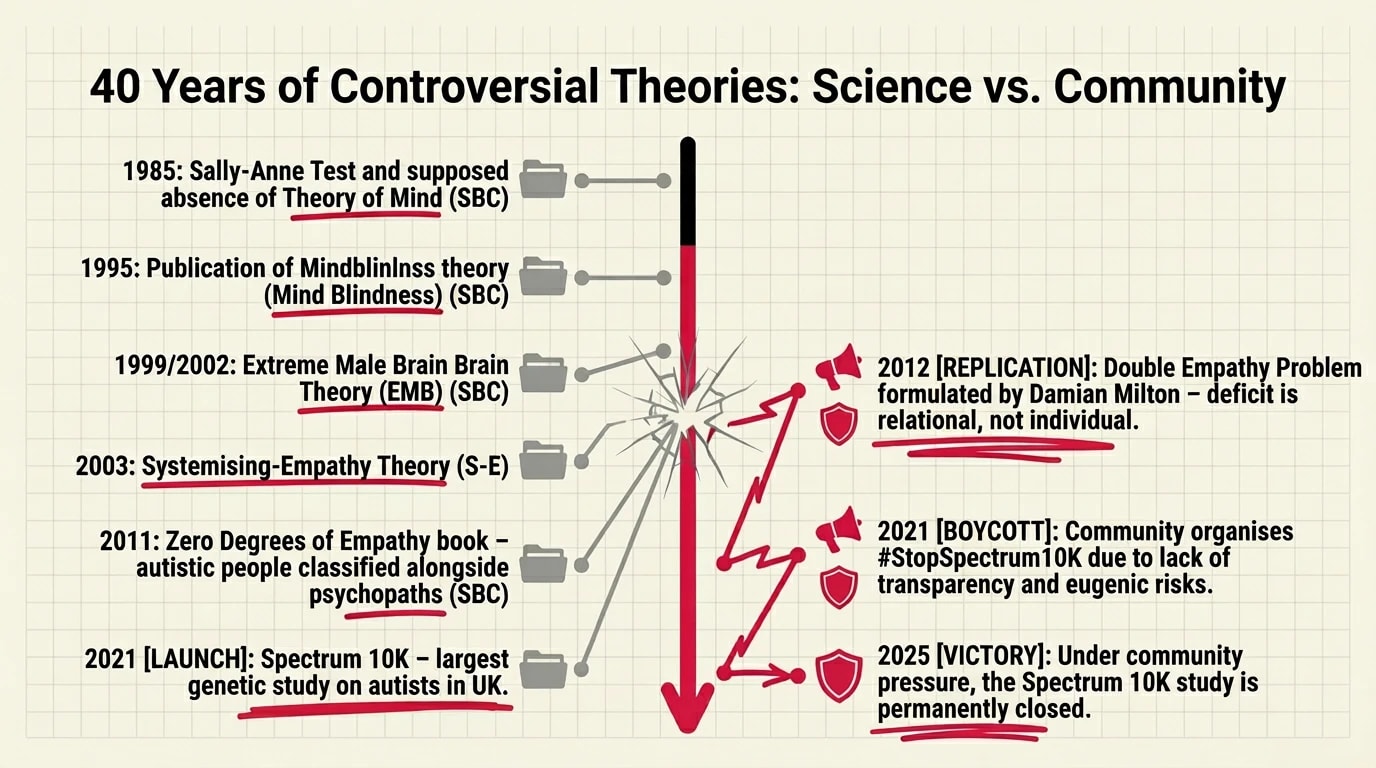 40 years of controversial theories: Science vs. Community timeline (1985–2025)