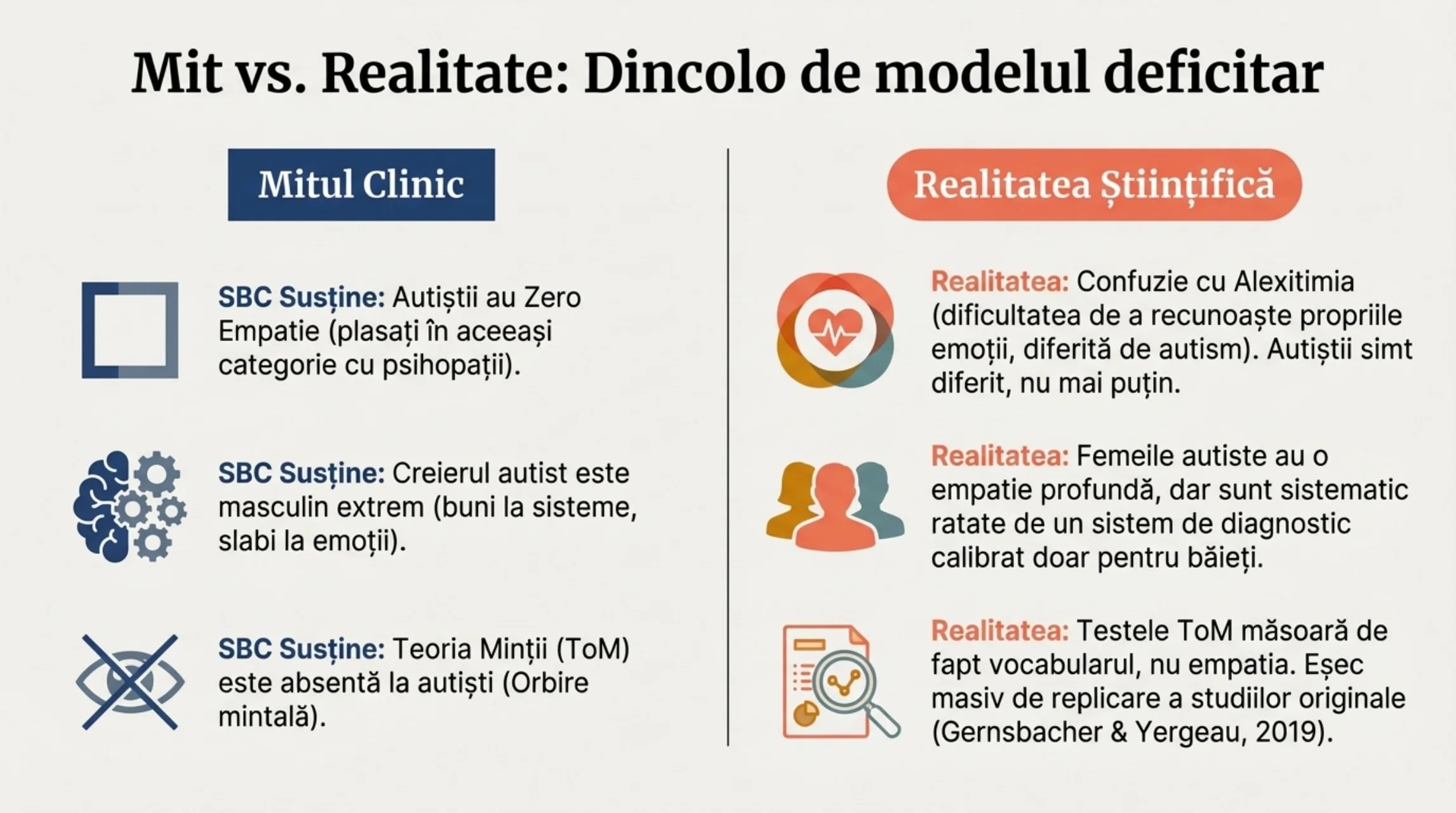 Mit vs. Realitate: Dincolo de modelul deficitar — ce susține SBC versus realitatea științifică