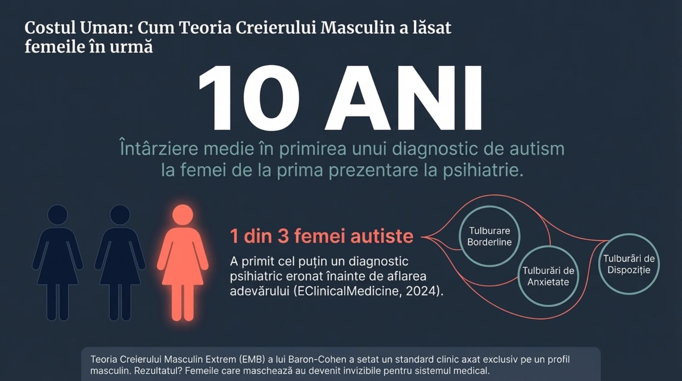 Costul uman: cum Teoria Creierului Masculin a lăsat femeile în urmă — 10 ani întârziere, 1 din 3 femei autiste primesc diagnostic eronat