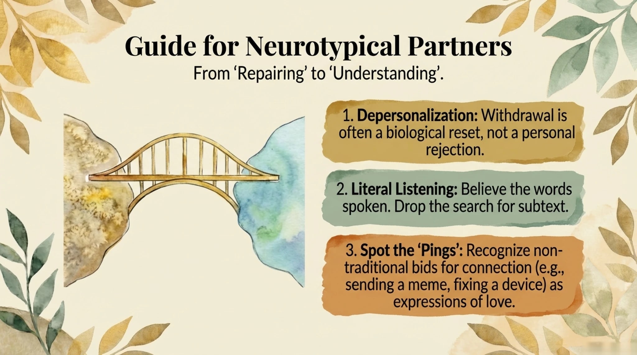 Sensory overload support and co-regulation in neurodiverse couples