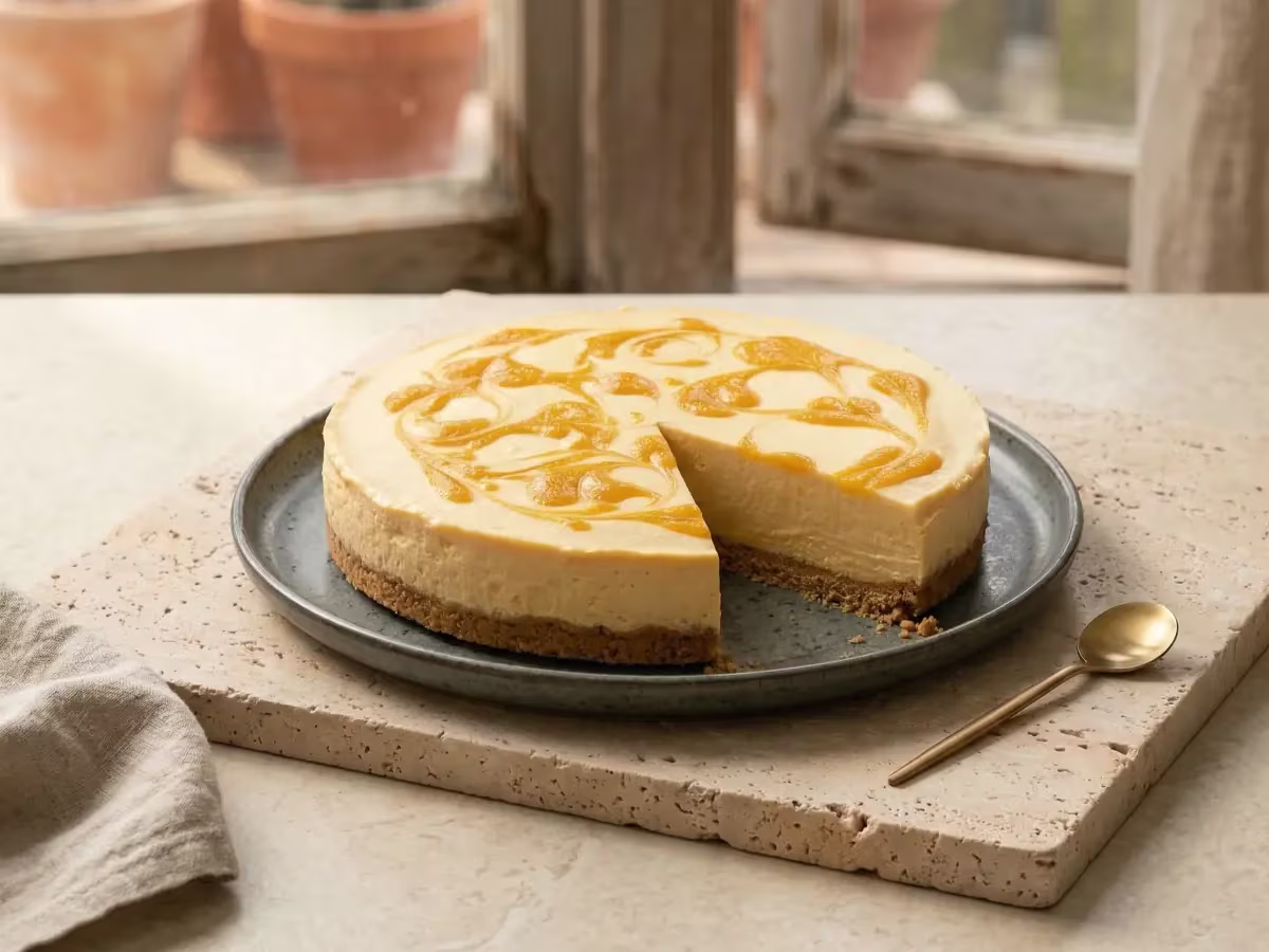 Mango Cheesecake uden Bagning