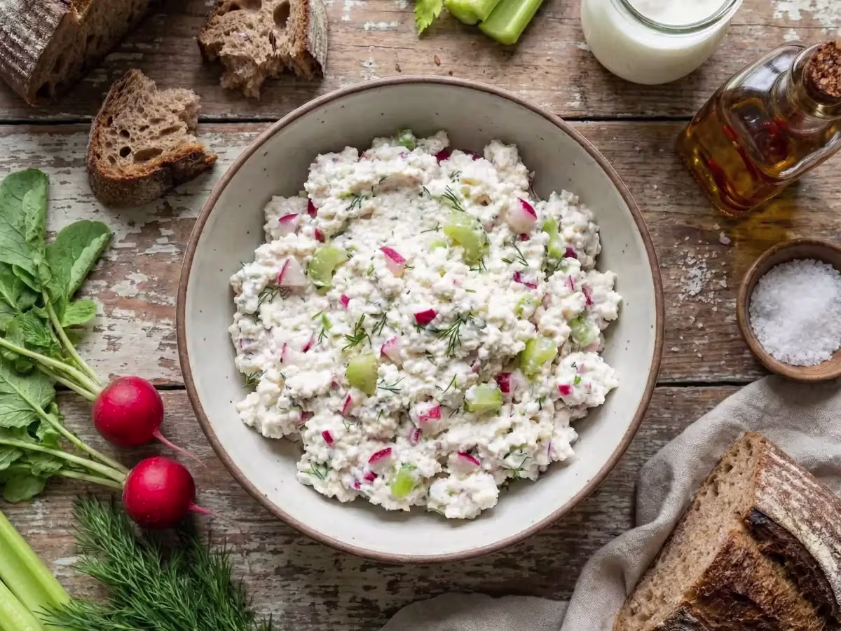 Zesty Farmer's Cheese Spread with Radish & Celery