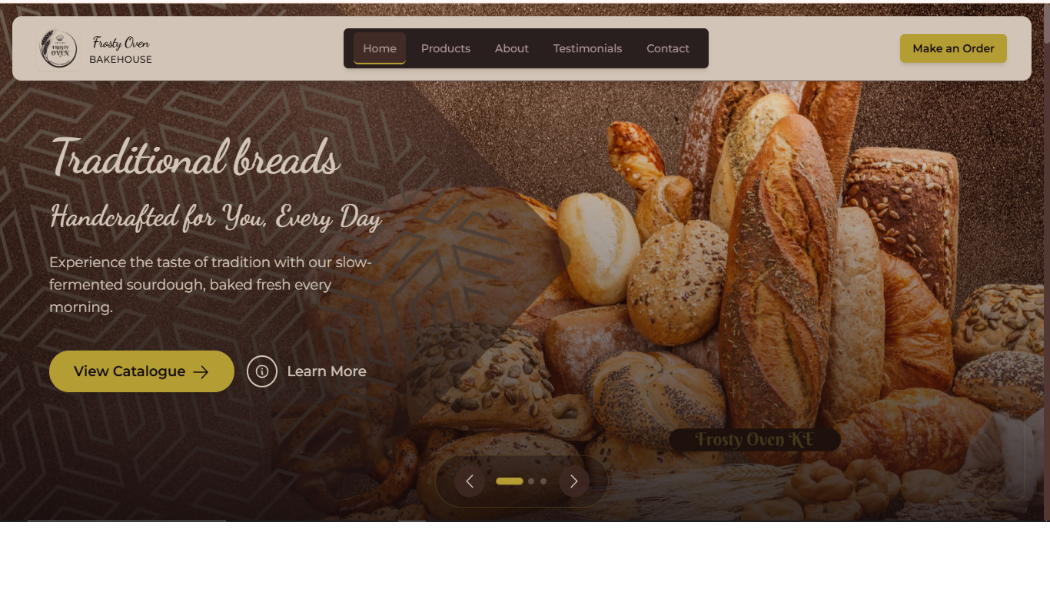 Frosty Oven BakeHouse Website