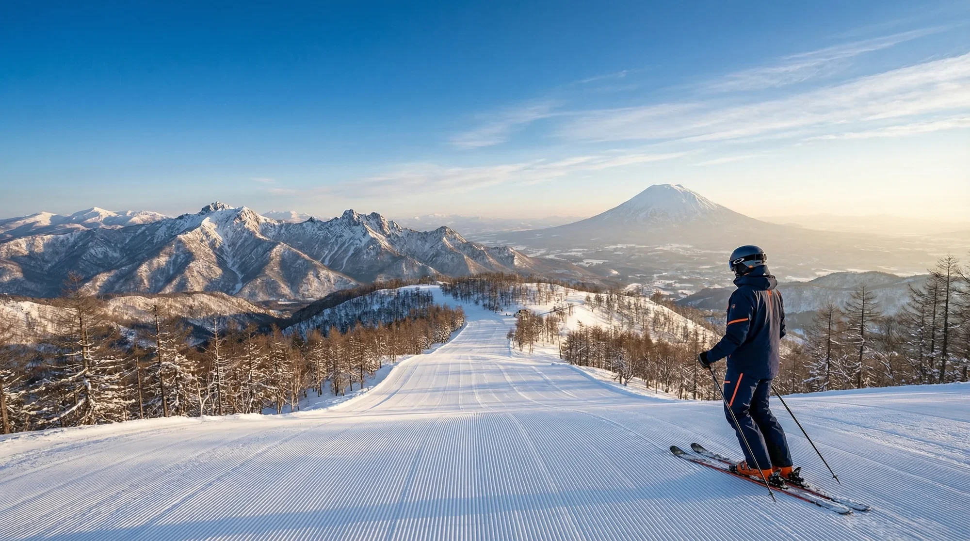 Panoramic Mount Fuji view from Fujimi Panorama ski resort summit near Tokyo