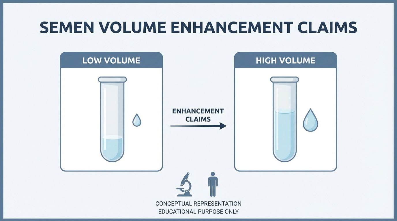 Illustration comparing low and high semen volume output