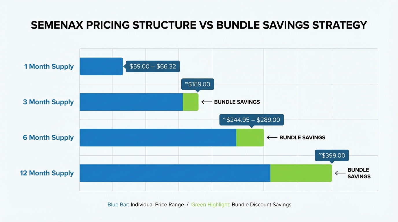 Chart comparing pricing tiers for semen volume supplements