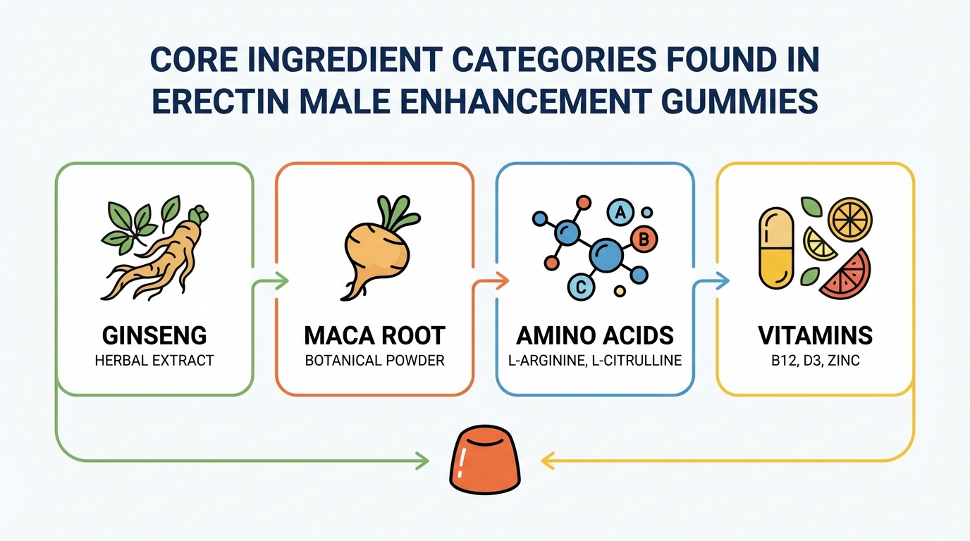 Key ingredients used in erectin gummies formulation