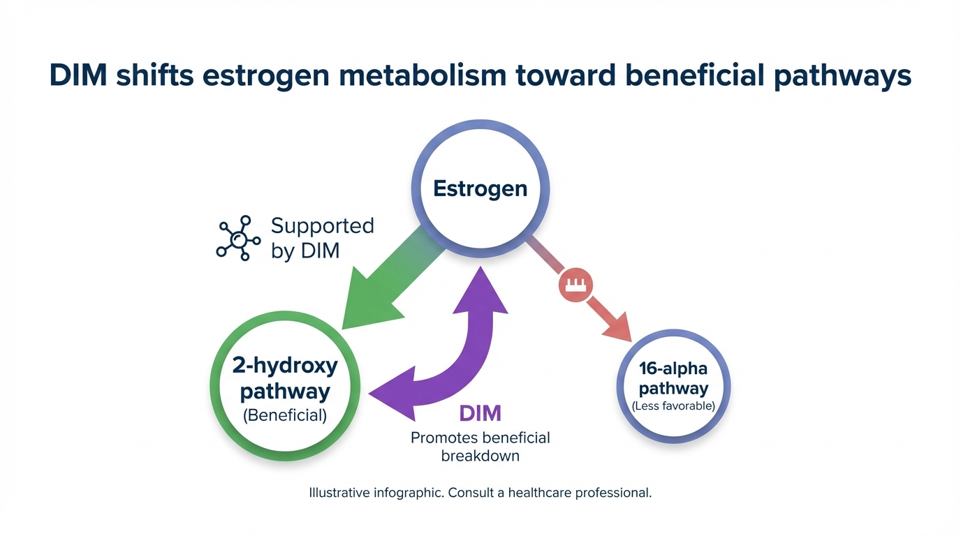 Estrogen metabolism pathways showing 2-hydroxy and 16-alpha pathways