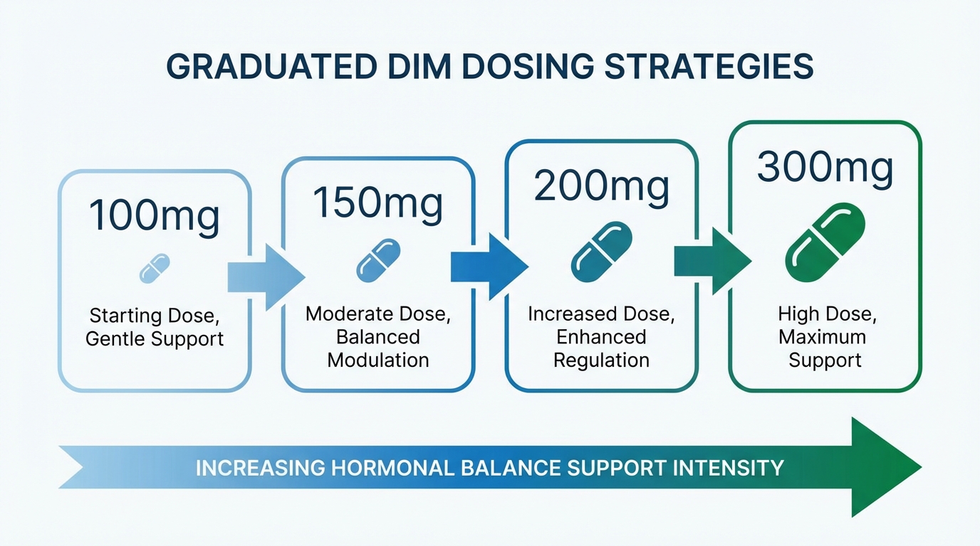DIM supplement dosage comparison chart from 100mg to 300mg