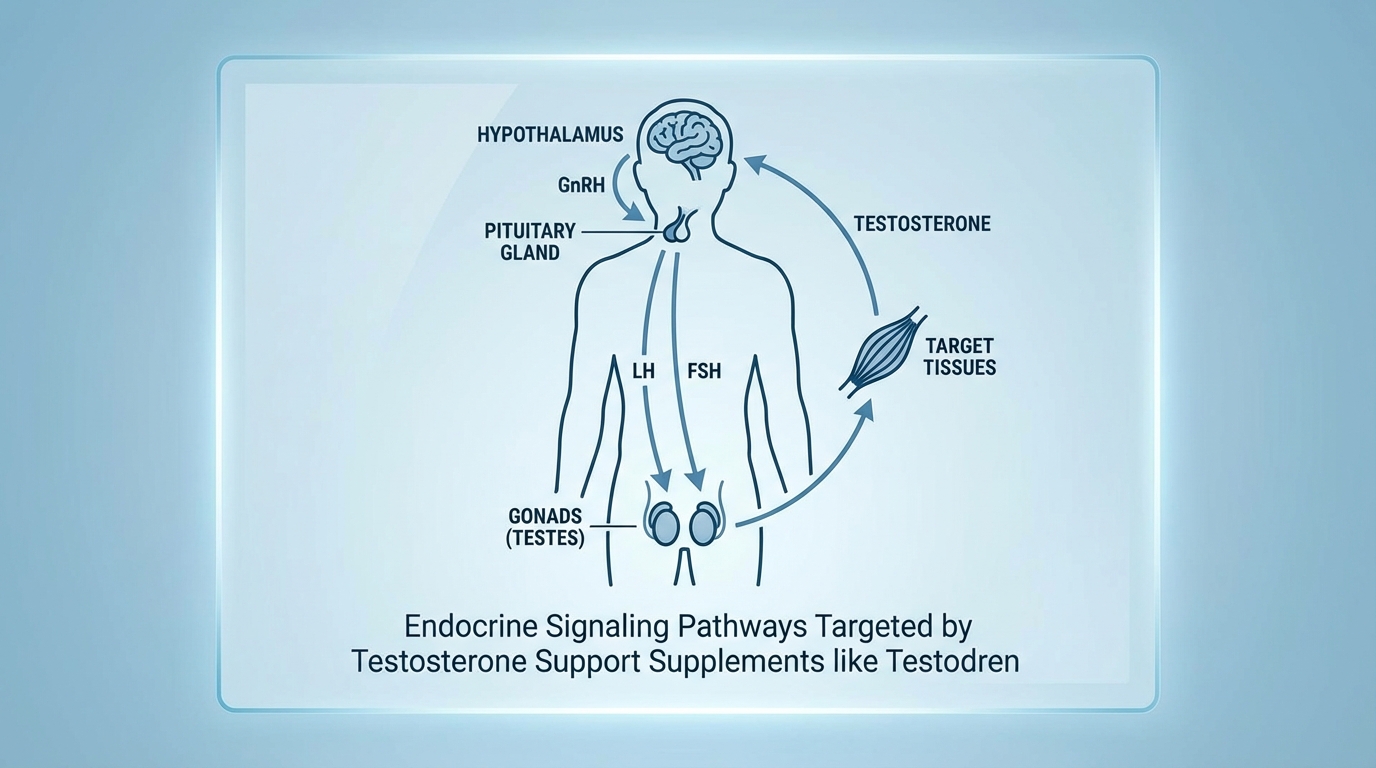 Testosterone regulation via hypothalamic-pituitary-gonadal axis diagram