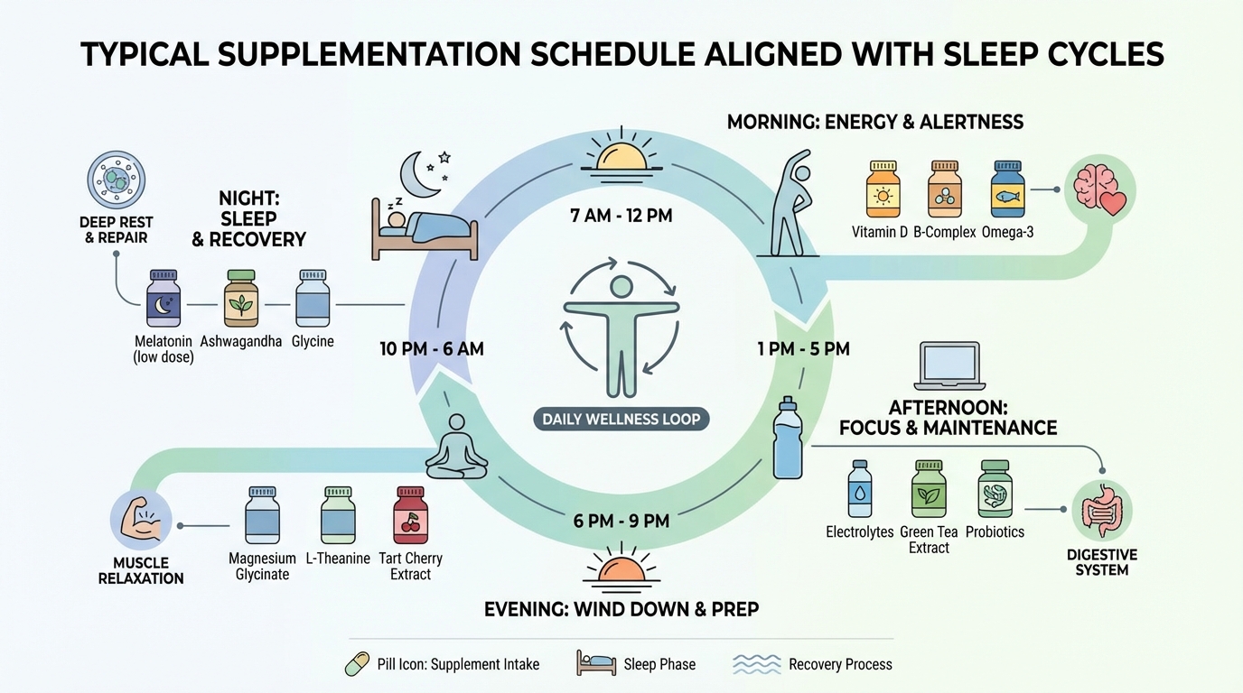 Timeline showing daily GenF20 Plus usage routine