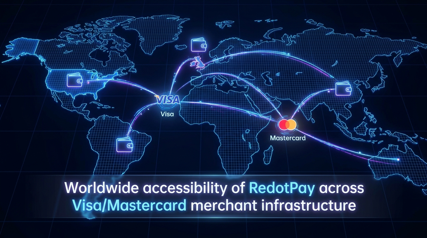 RedotPay crypto card global payment network showing supported countries and merchant acceptance
