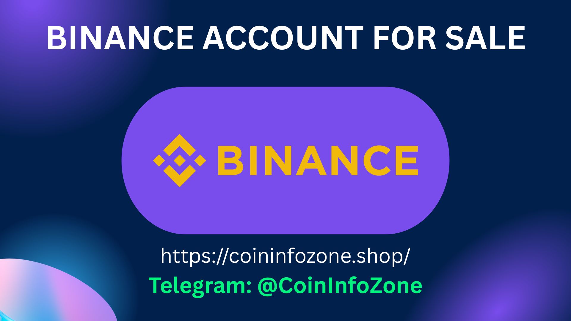 Binance Account For Sale
