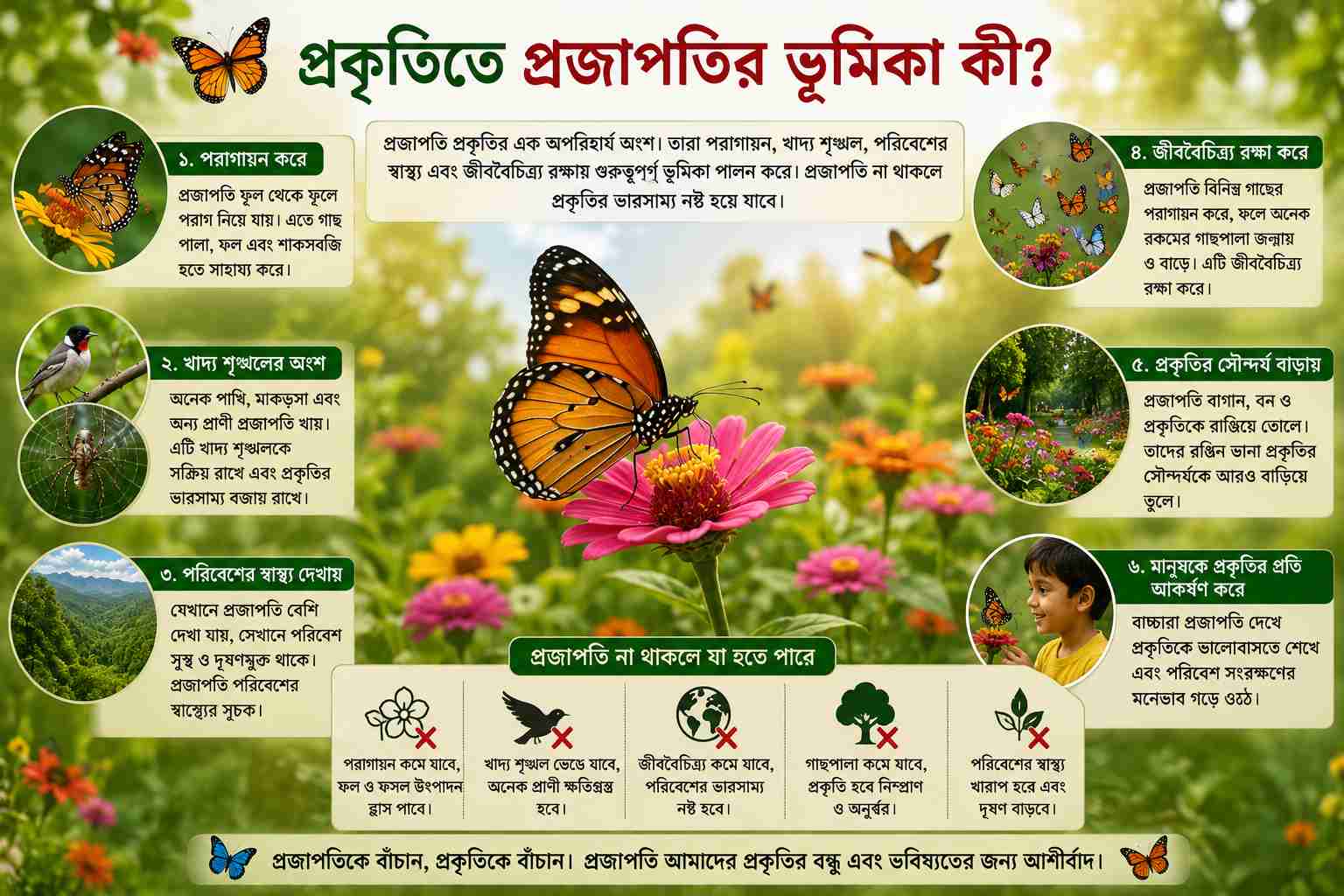 প্রকৃতিতে প্রজাপতির ভূমিকা