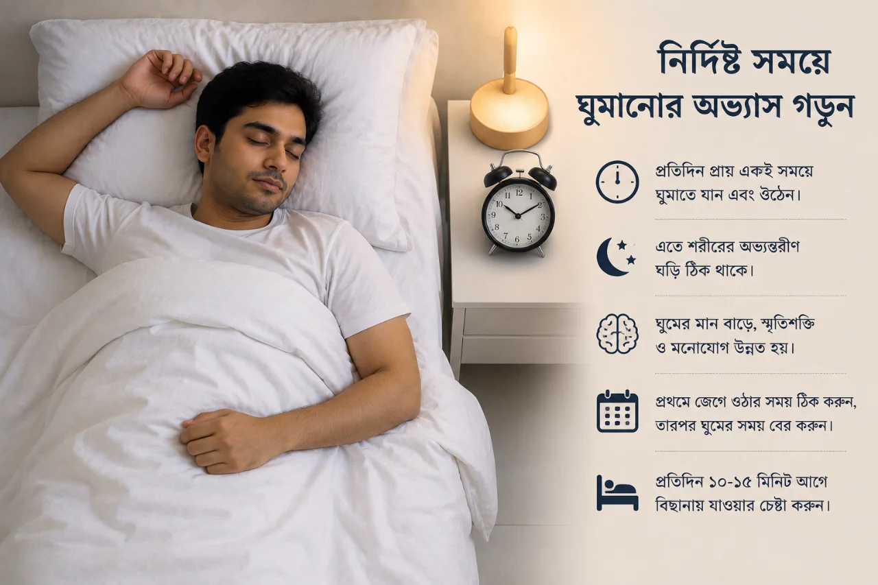 নির্দিষ্ট সময়ে ঘুমাতে যাওয়ার চেষ্টা করুন