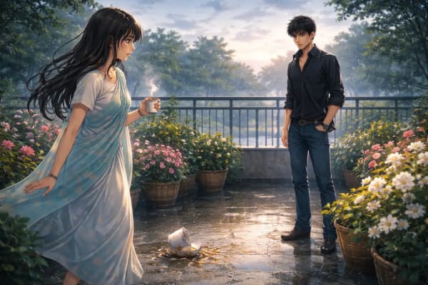 বারান্দার রেলিং এ দাঁড়িয়ে আছে ওরহান