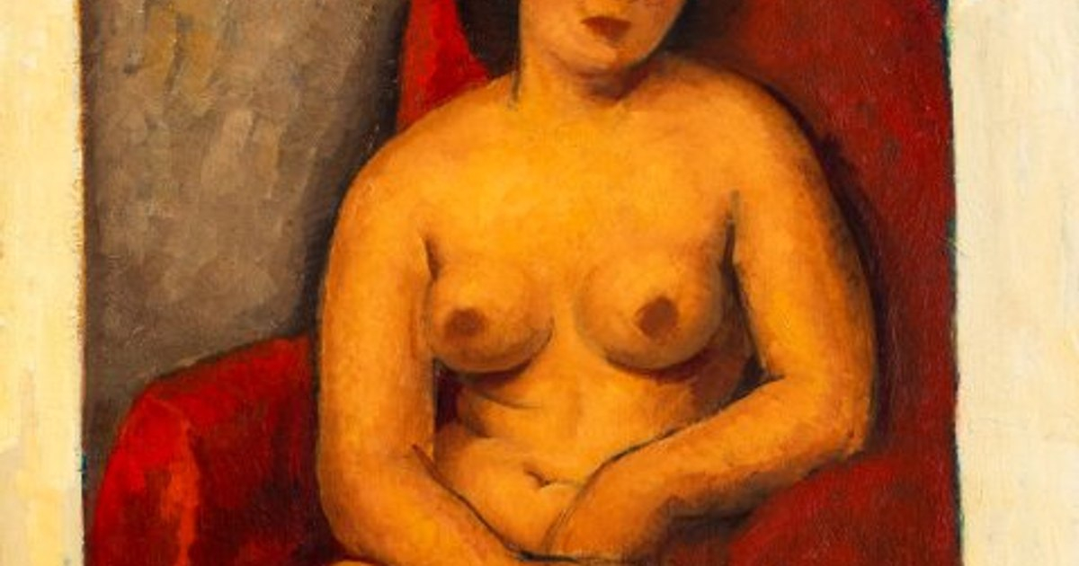 Nud în fotoliu roșu [1933-1934] Nicolae Tonitza. FOTO artmark