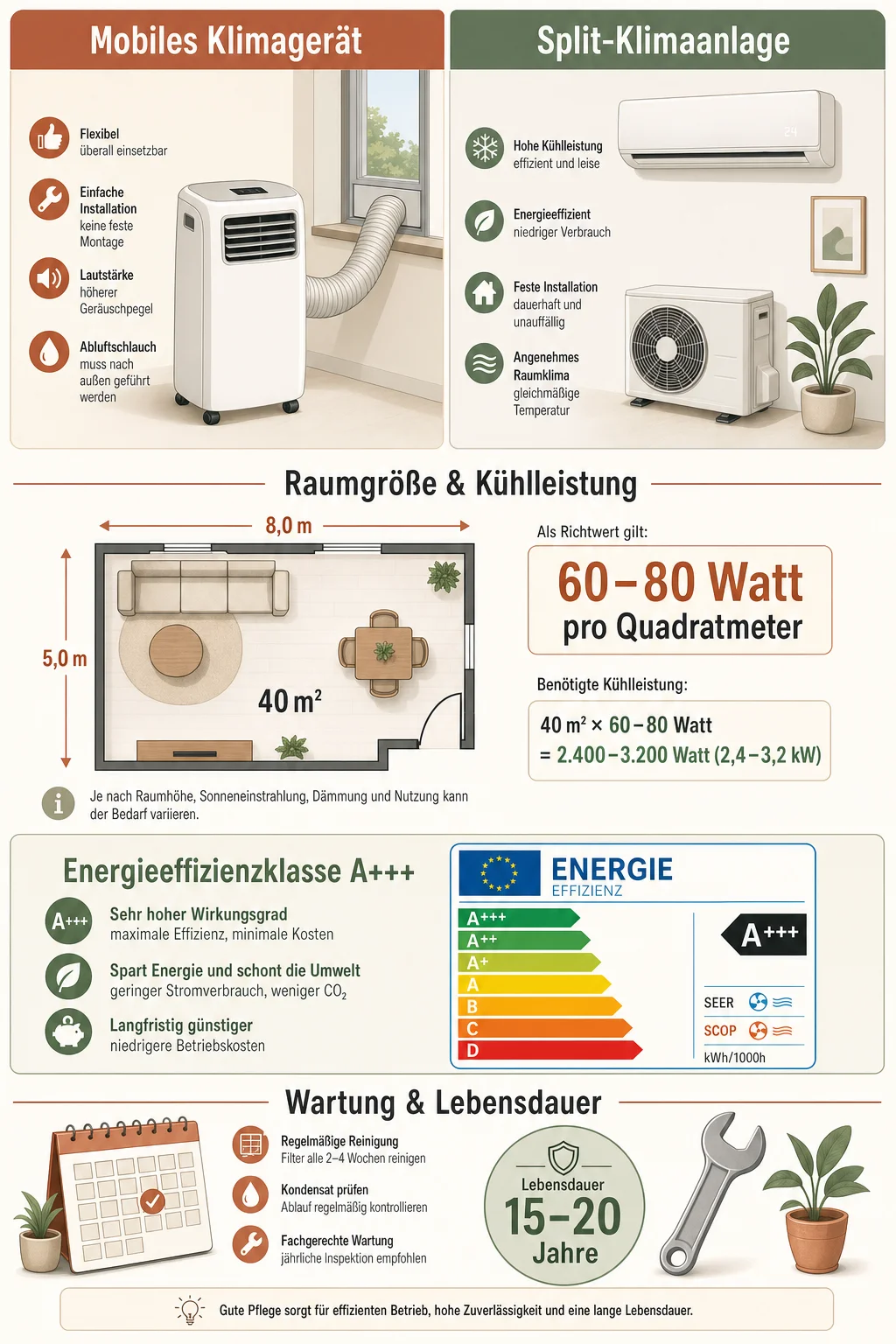 Klimaanlage Kaufen: So finden Sie die richtige Anlage fürs Zuhause — Infografik