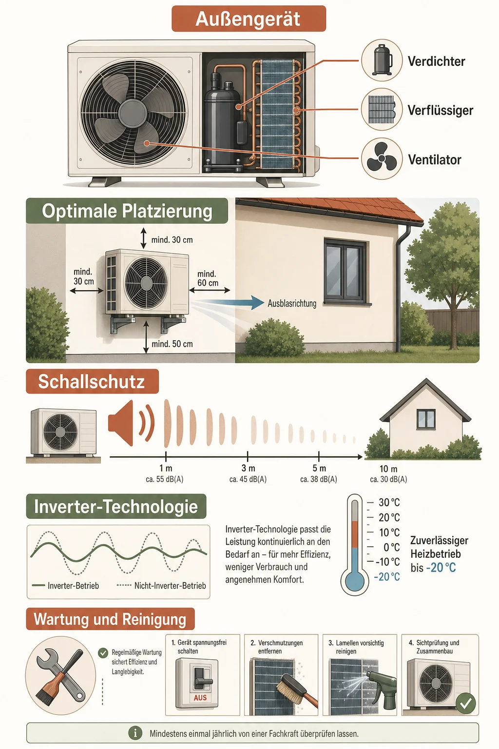 Klimaanlage Außengerät: Funktion, Montage und optimale Platzierung — Infografik