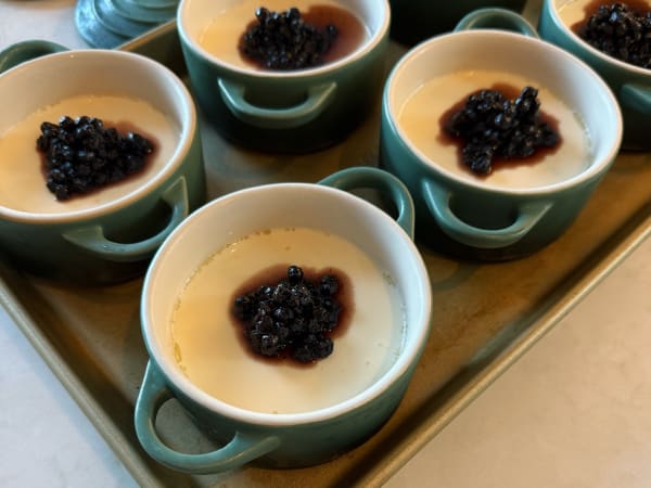 Panna Cotta with Blueberry Thyme Syrup