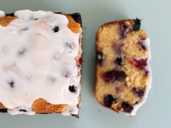 Blueberry Lemon Almond Pound Cake