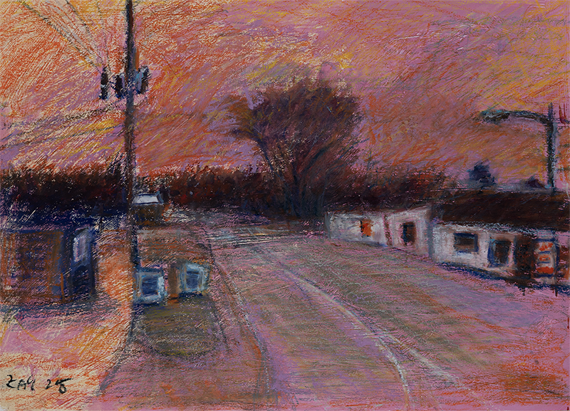Landscape NR 06 – Oil Pastel on Paper (Ölpastell auf Papier) von Manfred Zak