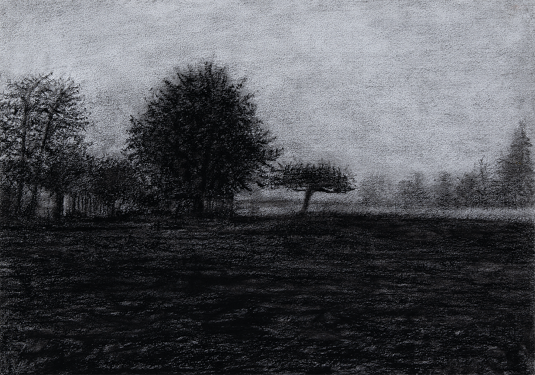 Landscape 11 – Charcoal on Paper, 180gsm (Kohle auf Papier, 180g/m²) von Manfred Zak