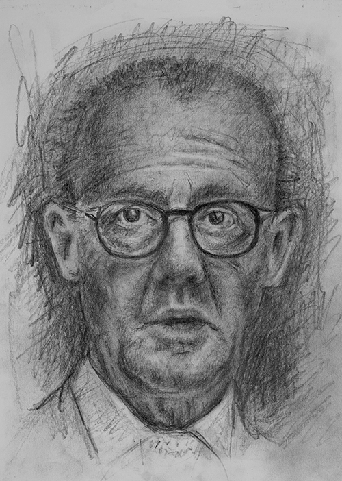 Portrait NR 02 – Pencil on LineArt Paper, 250gsm, Acid-Free (Bleistift auf LineArt-Papier, 250g/m², säurefrei) von Manfred Zak
