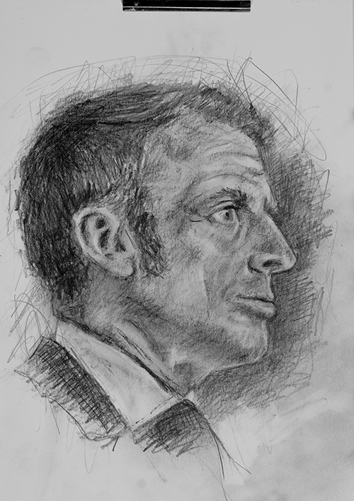 Portrait NR 03 – Pencil on LineArt Paper, 250gsm, Acid-Free (Bleistift auf LineArt-Papier, 250g/m², säurefrei) von Manfred Zak