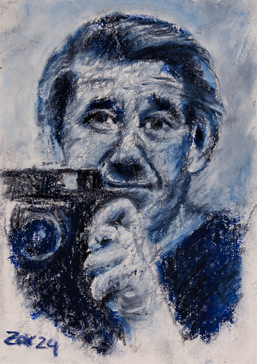 Helmut Newton – Oil on Canvas (Öl auf Leinwand) von Manfred Zak