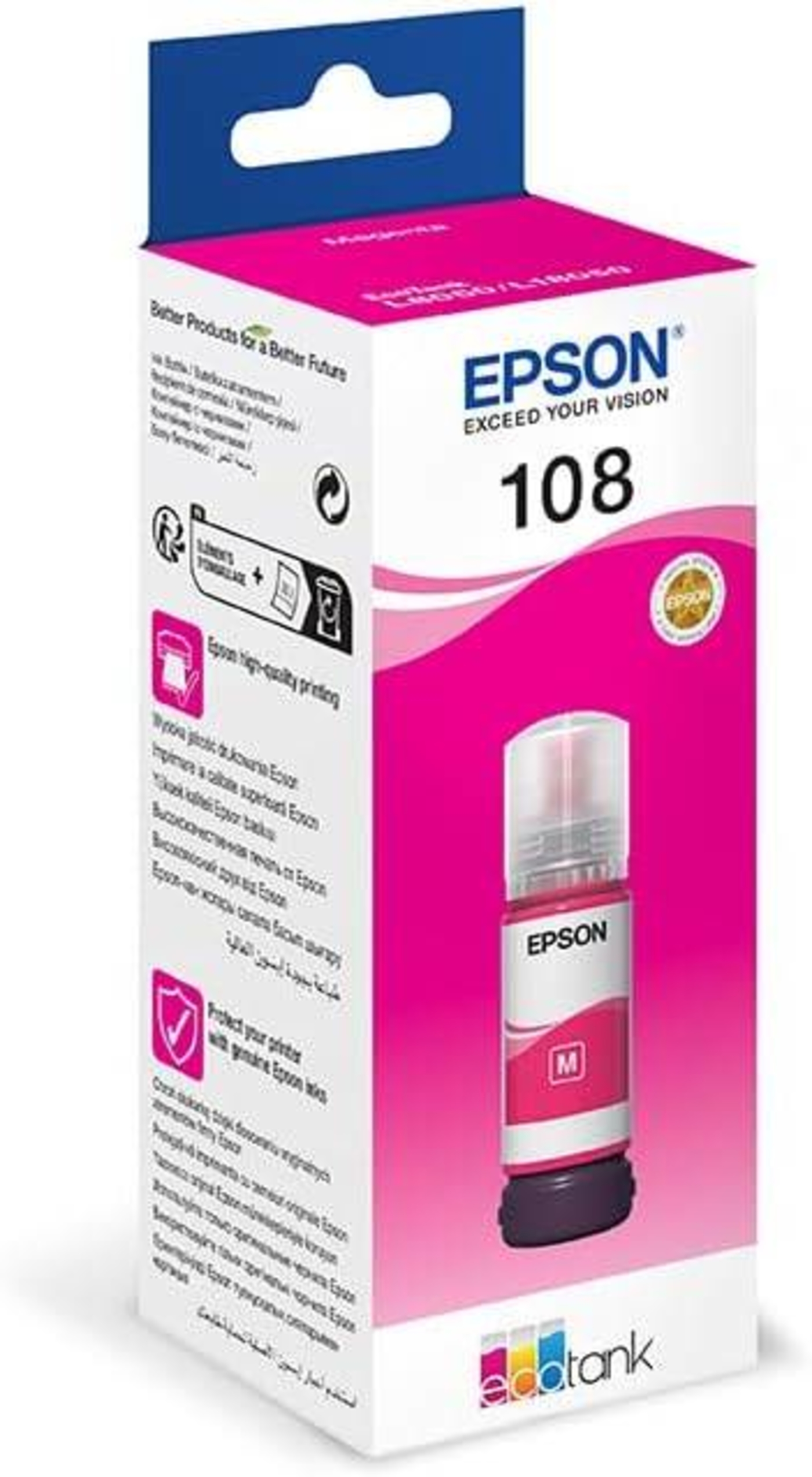 Epson 108 EcoTank Magenta ink bottle, C13109C34A image 2