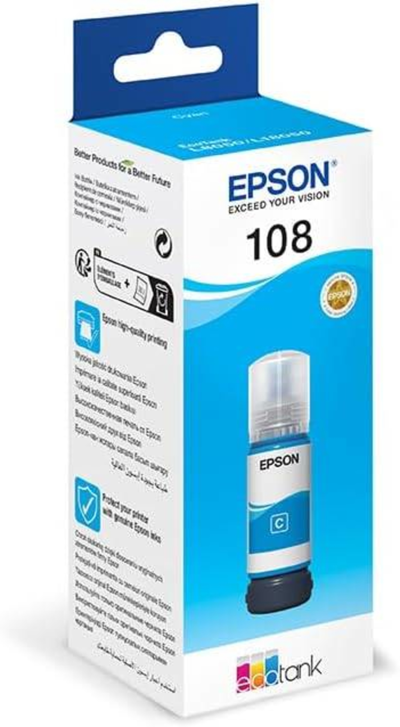 Epson 108 Ecolank Cyan ink Bottle, C13T09C24A image 2