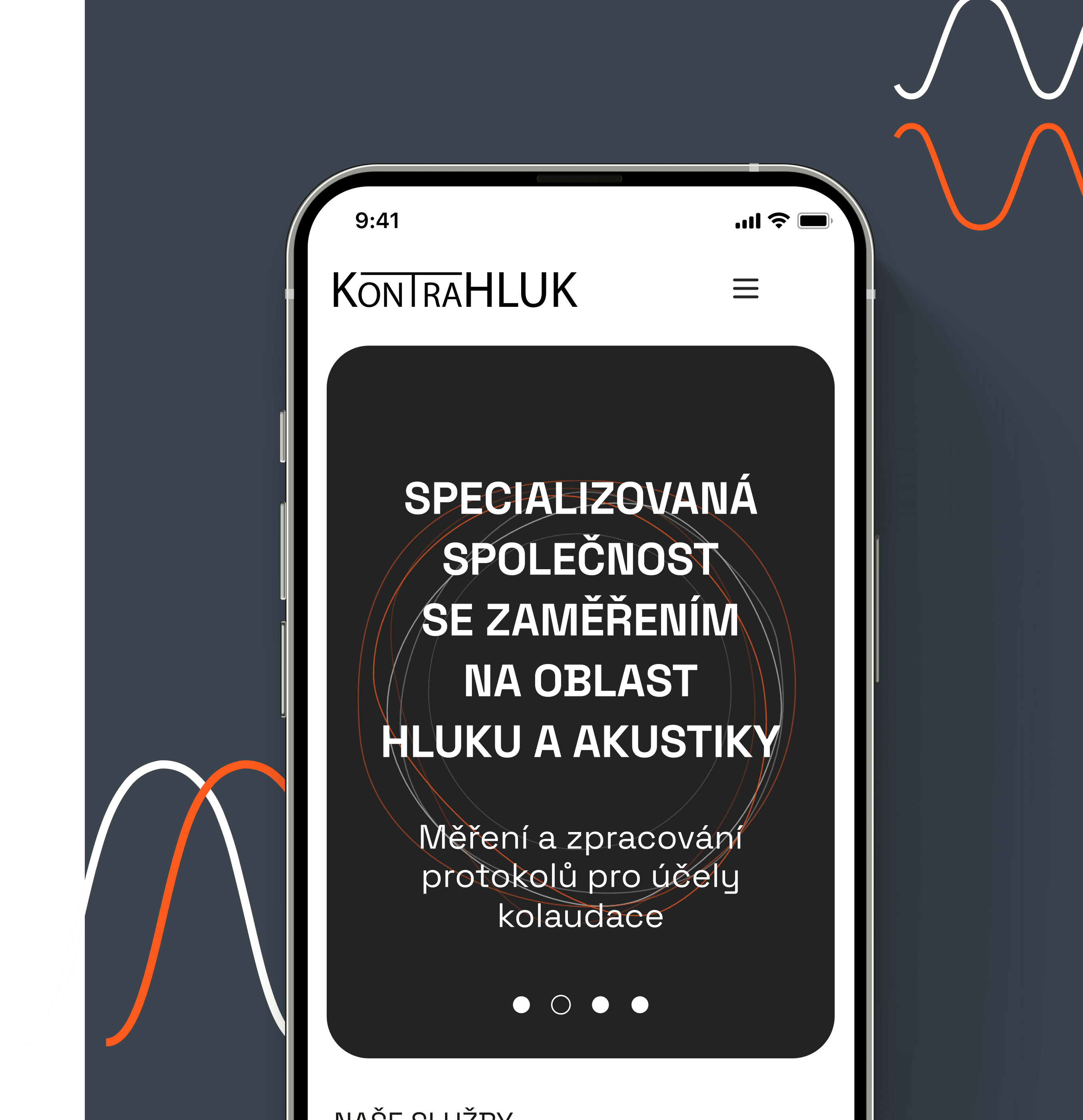 kontrahluk about section on mobile mockup