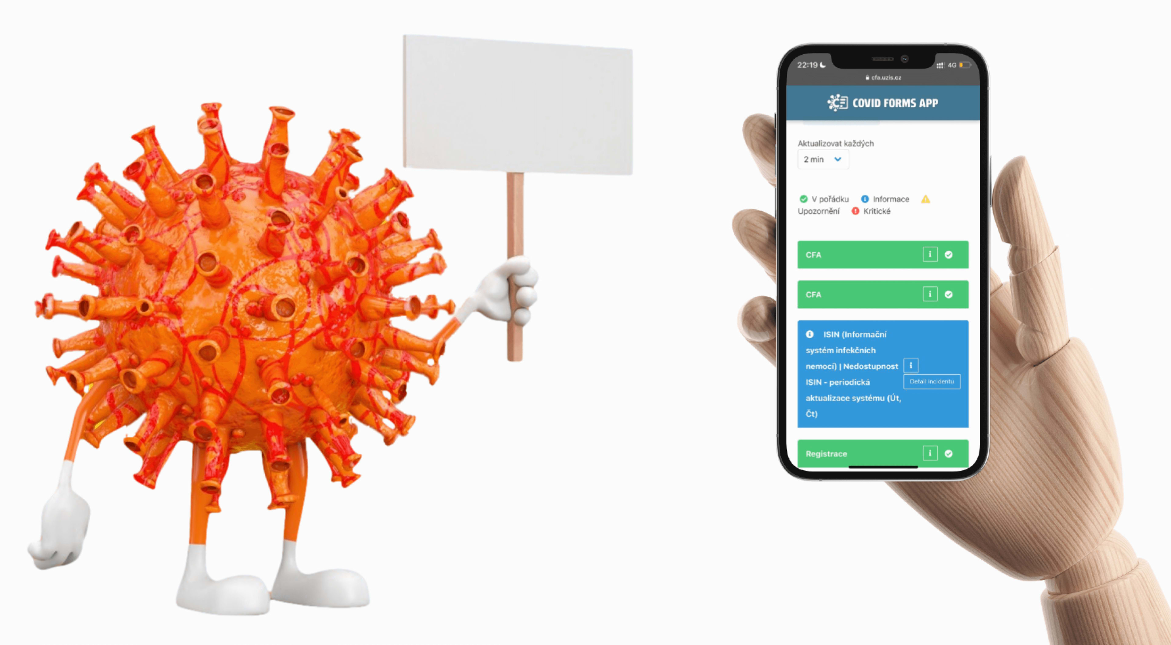 app visualisation with mobile and virus
