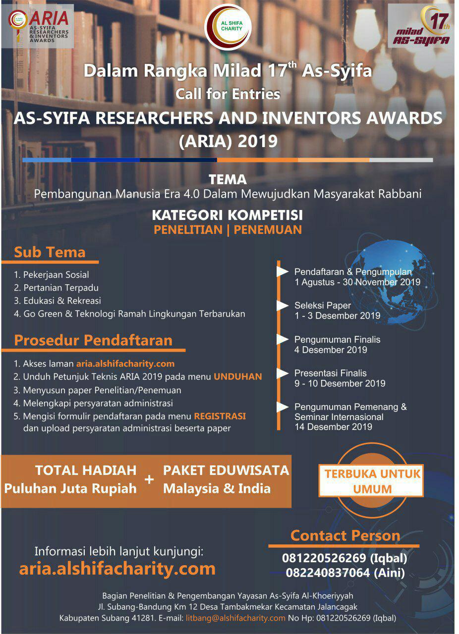 As-Syifa Researchers and Inventors Awards (ARIA) 2019