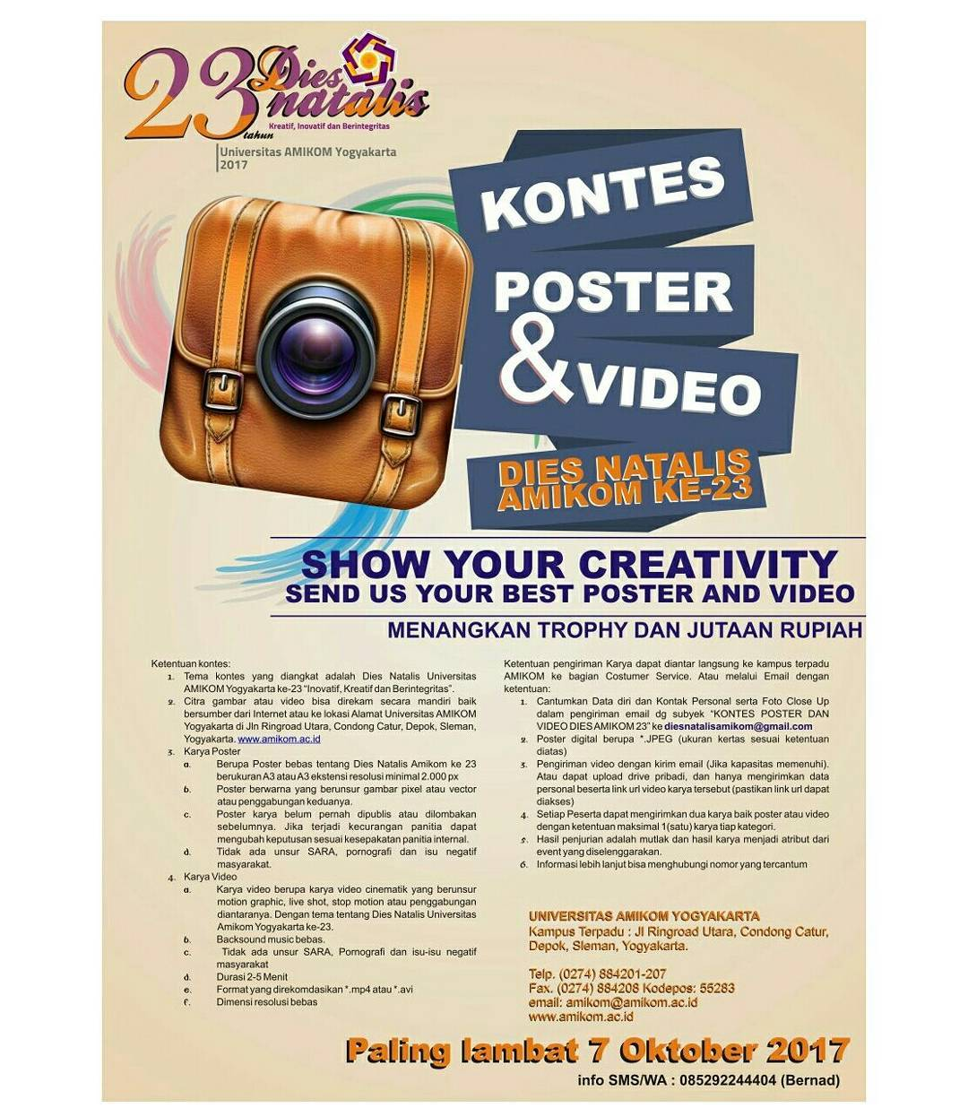 Kontes Poster dan Video Dies Natalis Amikom