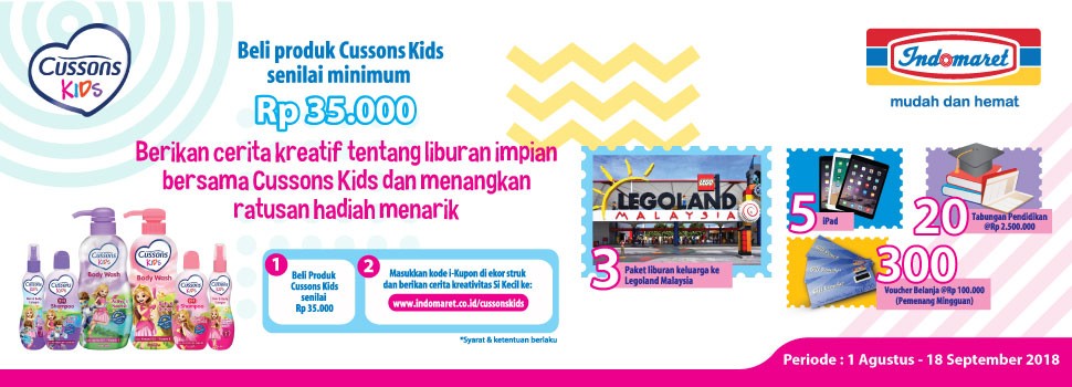 Beli Cussons Kids di Indomaret Menangkan Ratusan Hadiah Menarik