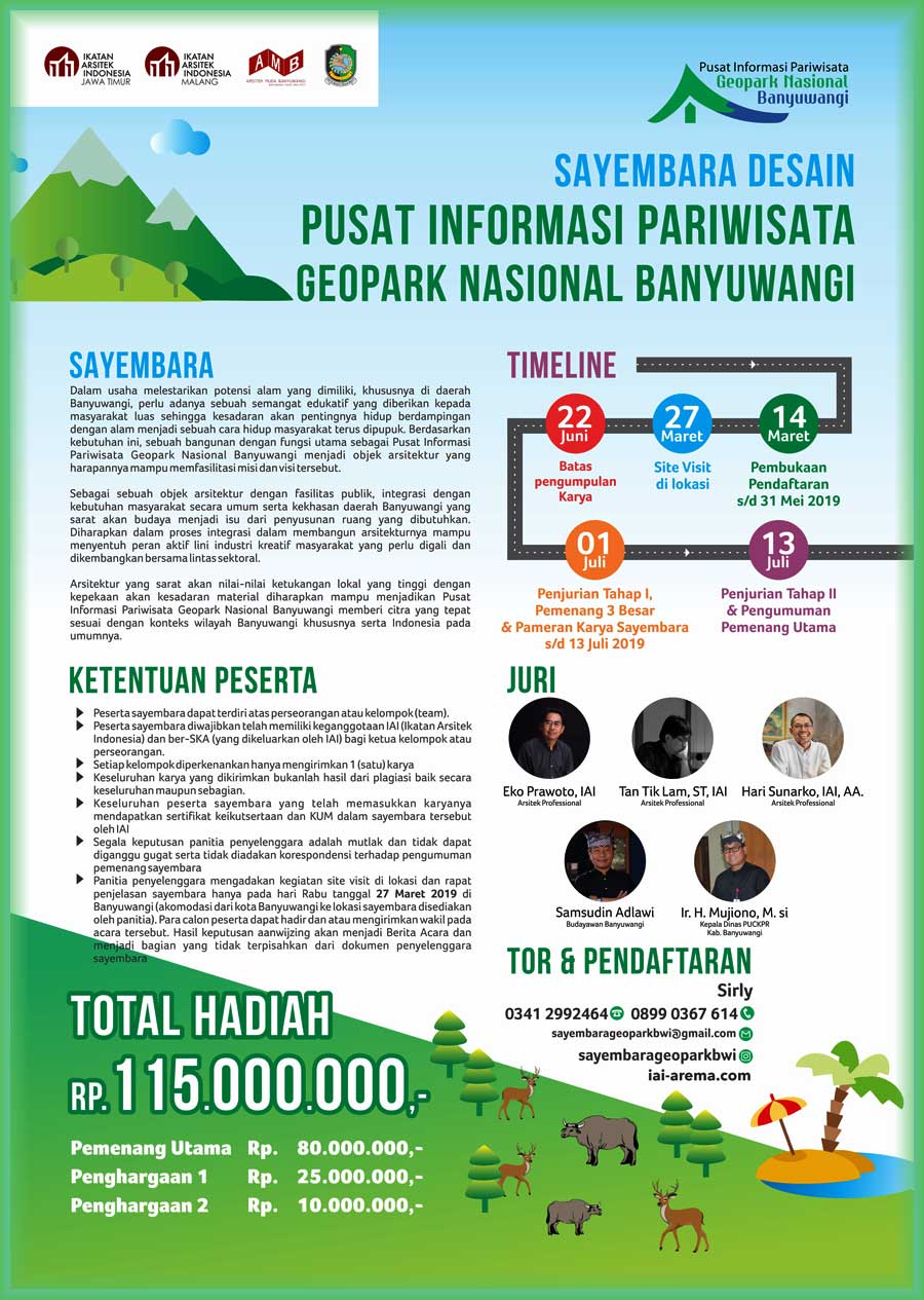 Sayembara Desain Arsitek Pusat Informasi Pariwisata Geopark Nasional Banyuwangi