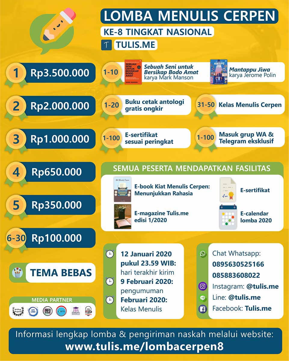 Lomba Cerpen 8 dari Tulis.me