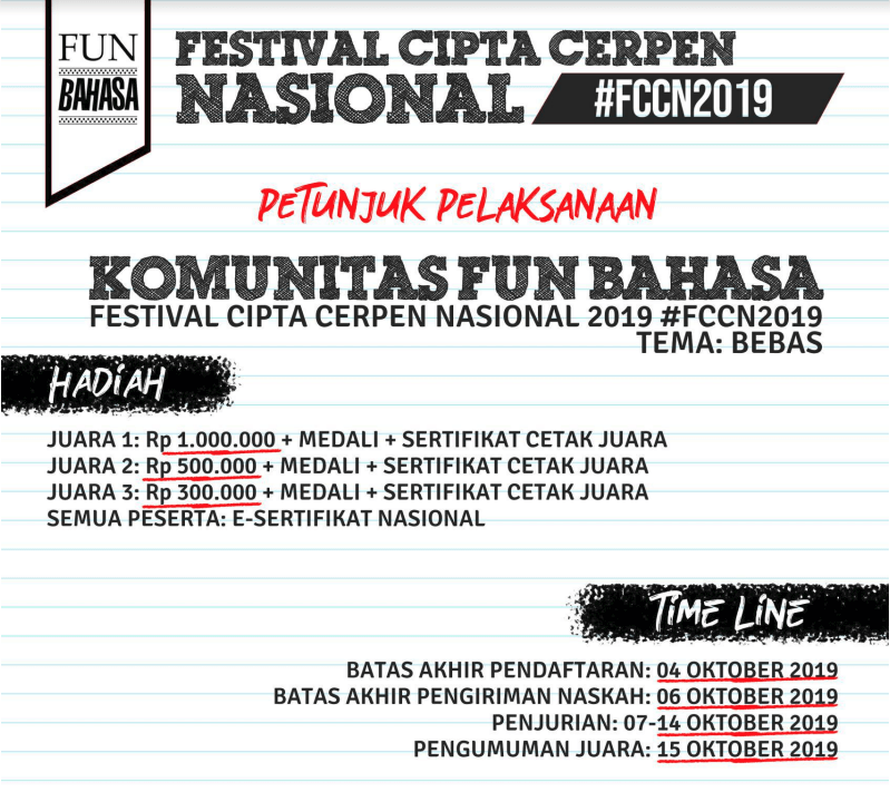 Festival Cipta Cerpen Nasional 2019