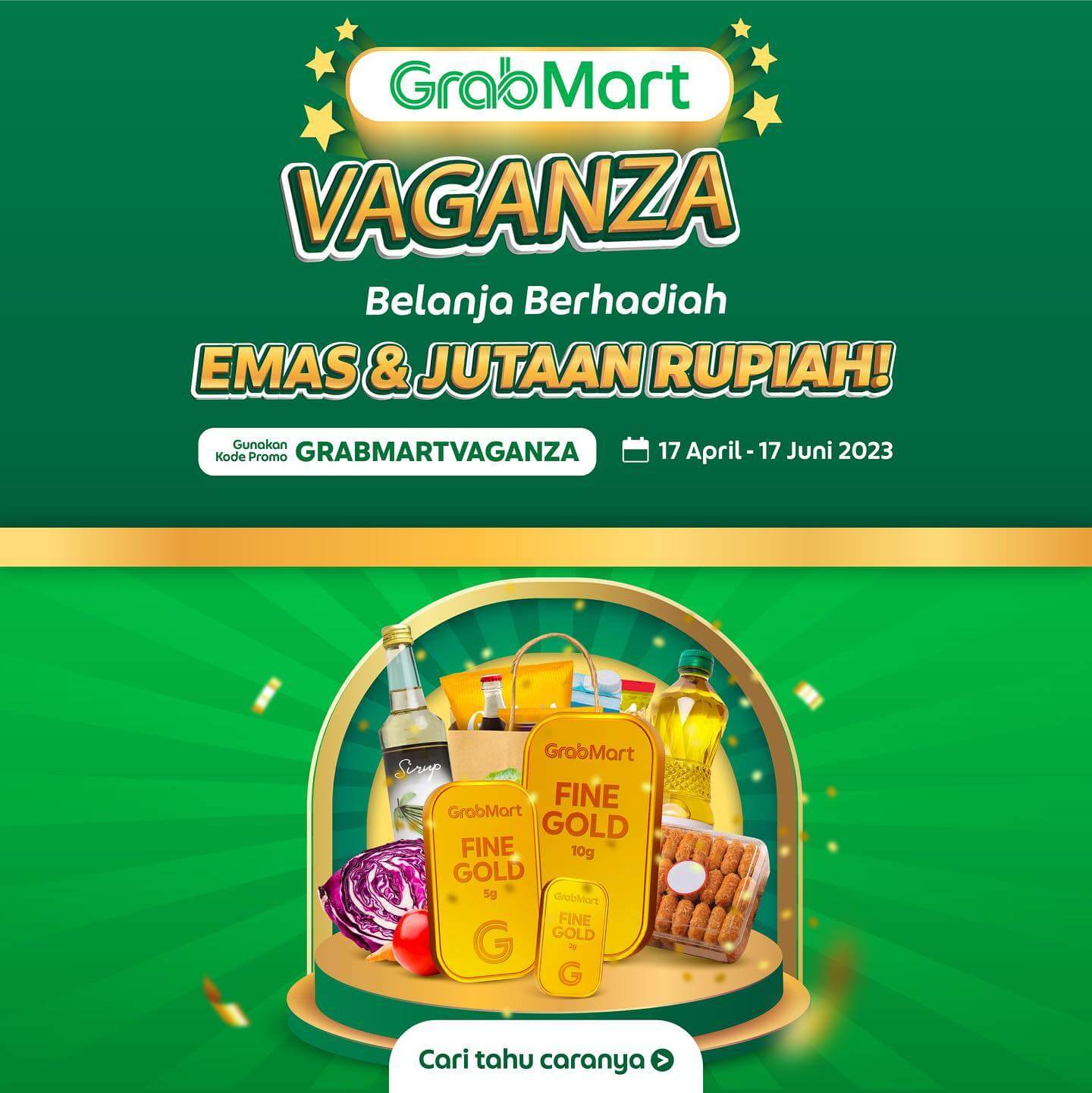 GrabMart Vaganza Belanja Berhadiah Emas dan Jutaan Rupiah