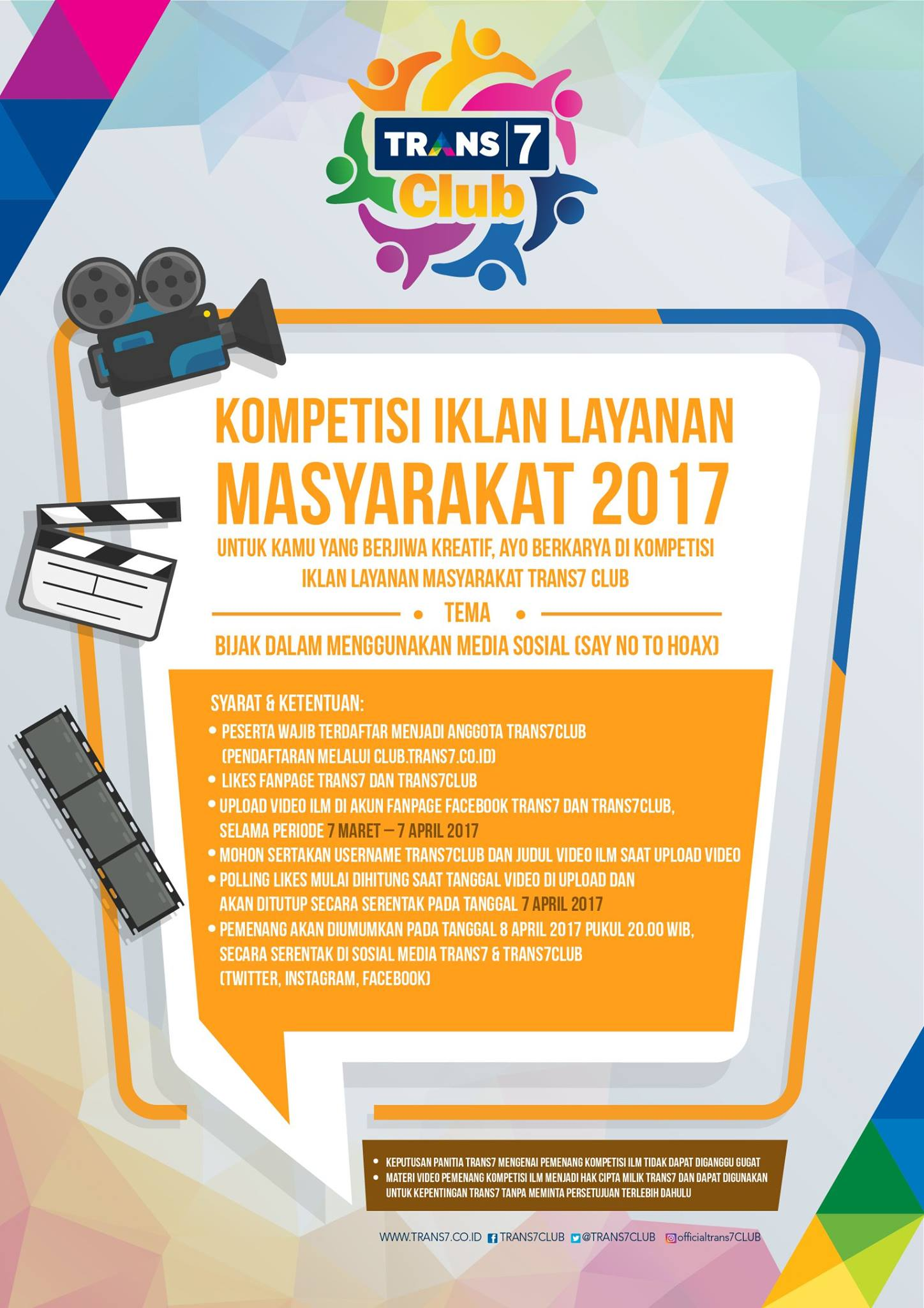 Kompetisi Iklan Layanan Masyarakat 2017 dari Trans7 Club